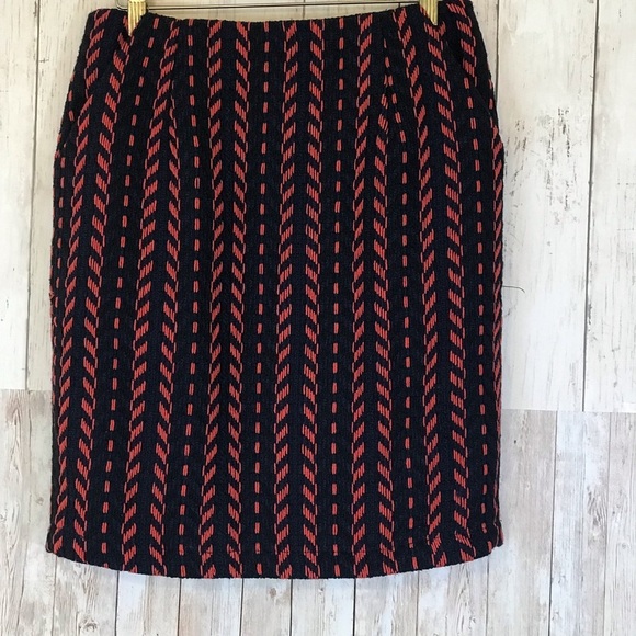 “GRACIA” Geo-Print Woven Knit Wool Blend Miniskirt Size Small - Picture 6 of 11